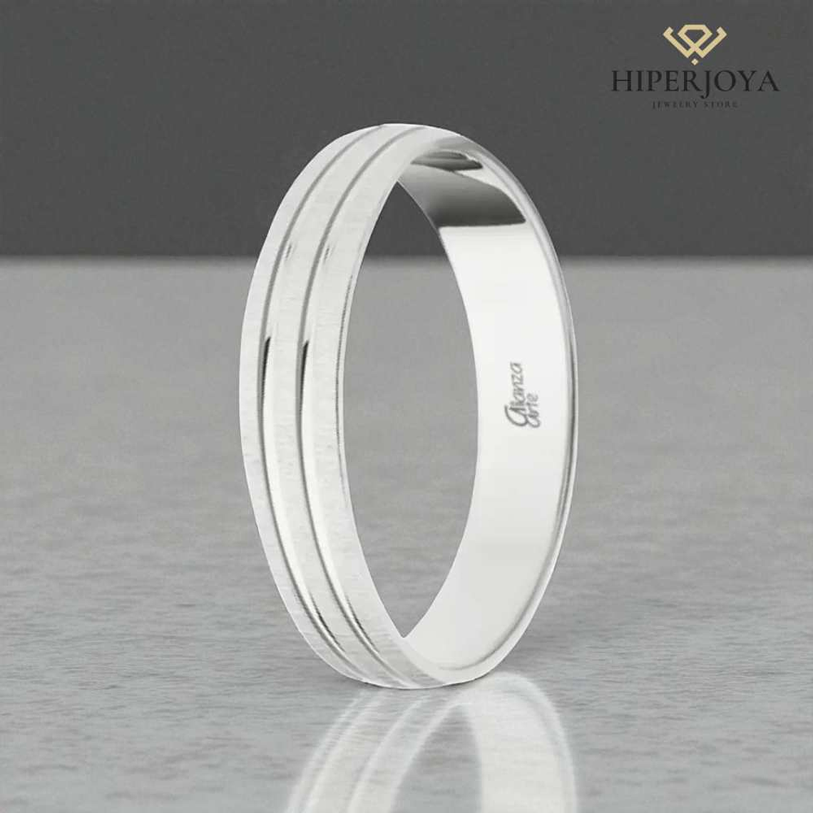 Alianza de Oro blanco 4 mm 2