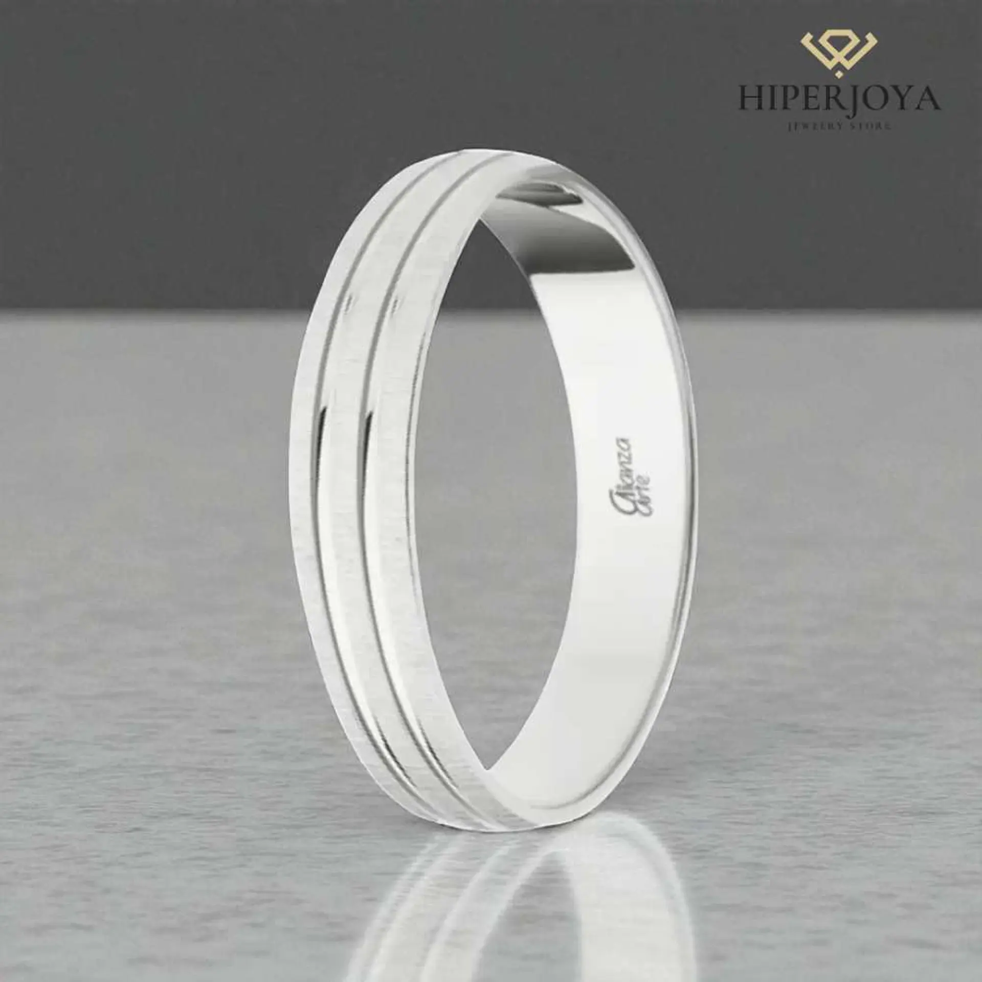 Alianza de Oro blanco 4 mm 2