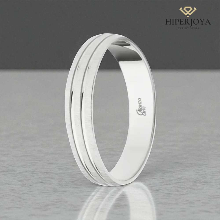 Alianza de Oro blanco 4 mm 2