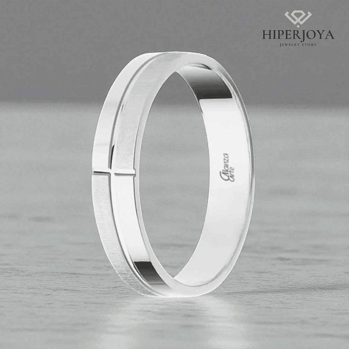 Alianza de Oro blanco 4 mm  2