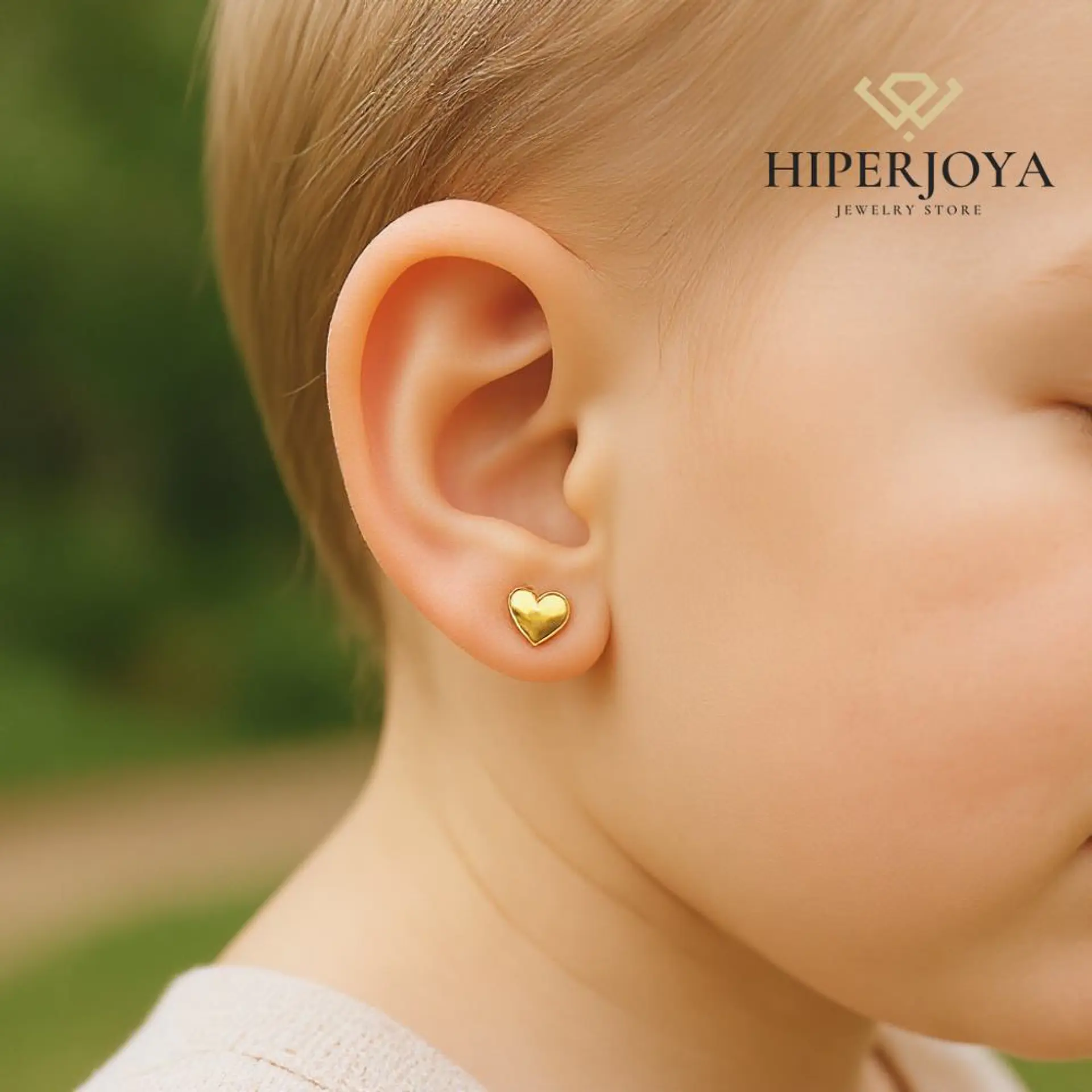Pendientes corazón oro 2