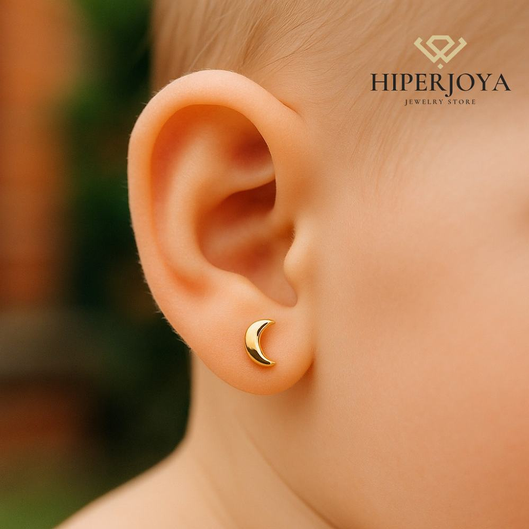 Pendiente de luna lisa  2