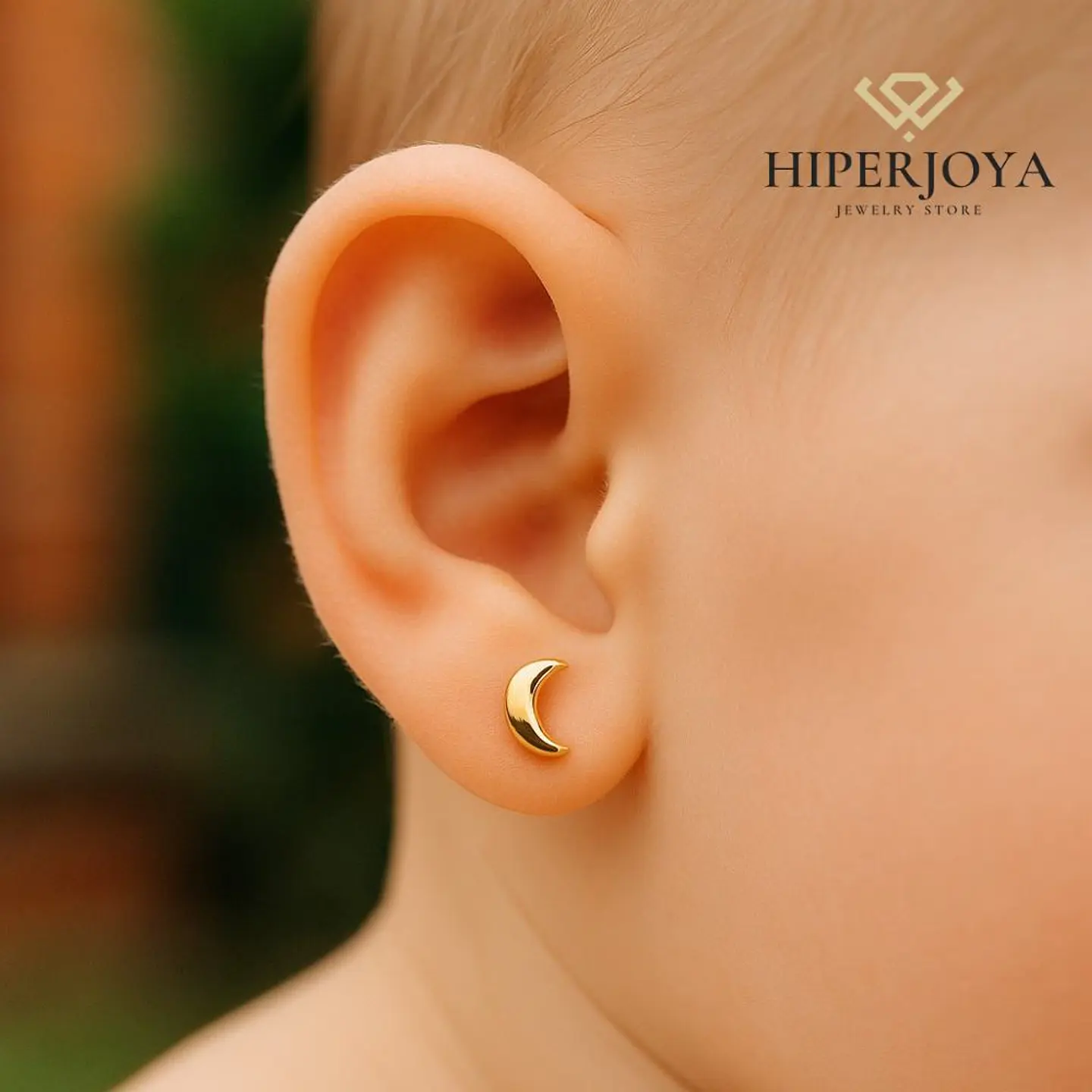 Pendiente de luna lisa  1