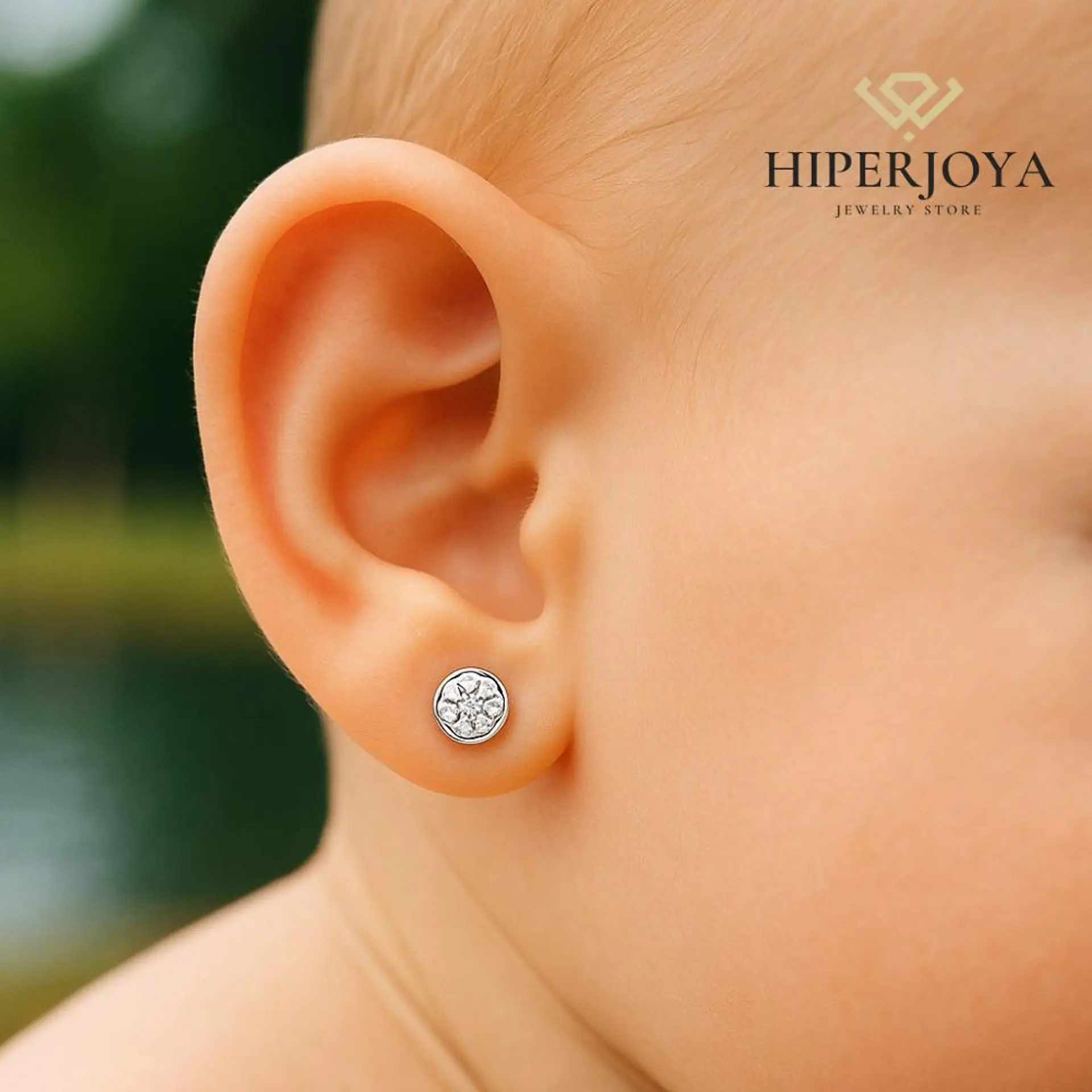 Pendientes oro blanco pequeños 2
