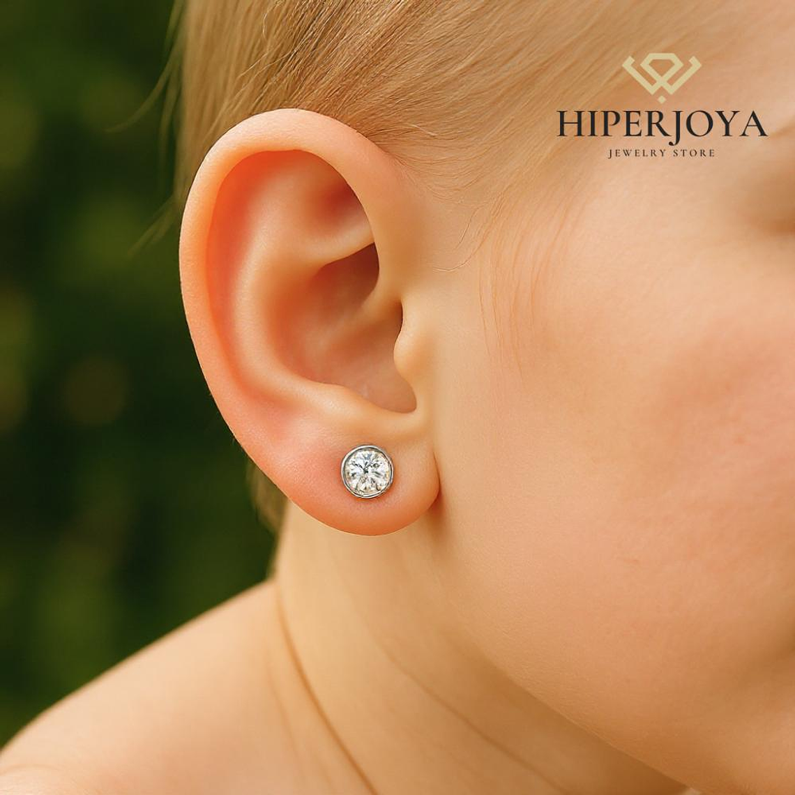 Pendientes oro blanco y circonita  1