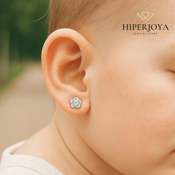 Pendientes oro y circonita 2