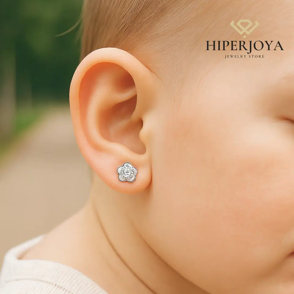 Pendientes oro y circonita 2