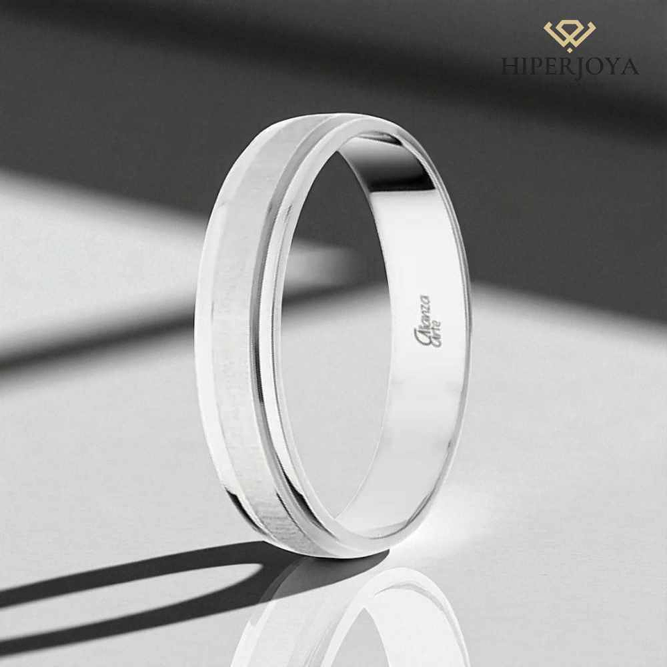 Alianza de Oro blanco 4 mm 3