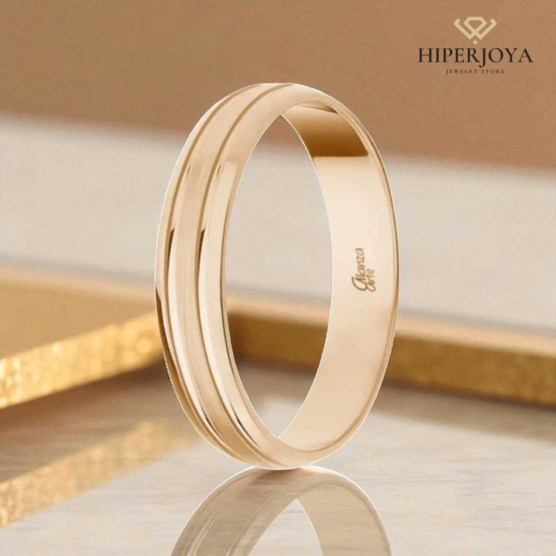 Alianza de Oro rosa 4 mm 3