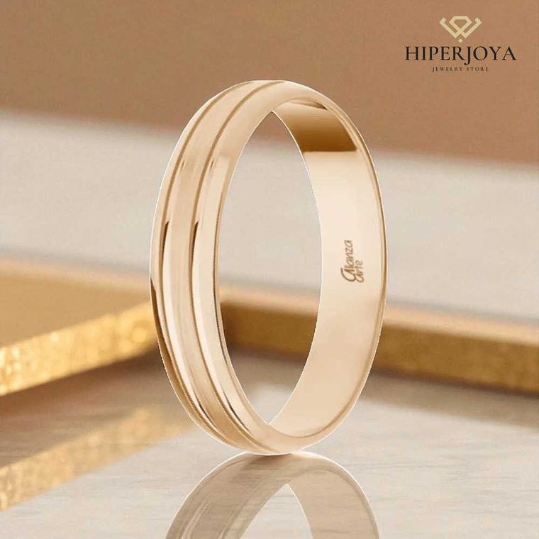 Alianza de Oro rosa 4 mm 3