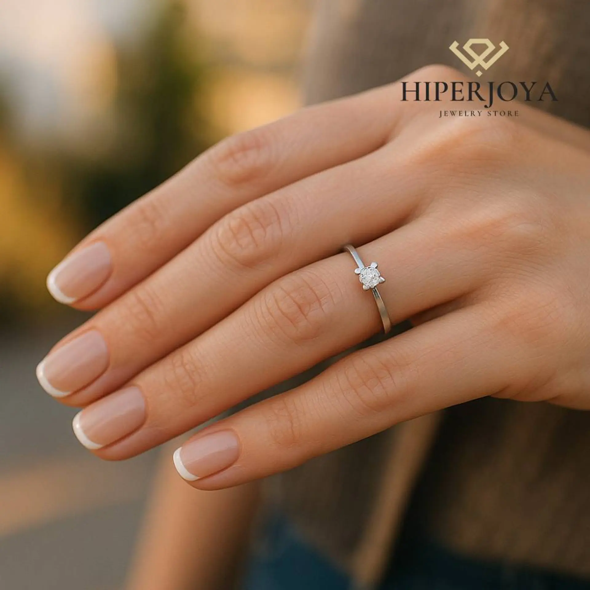 Anillo de compromiso Oro blanco 8