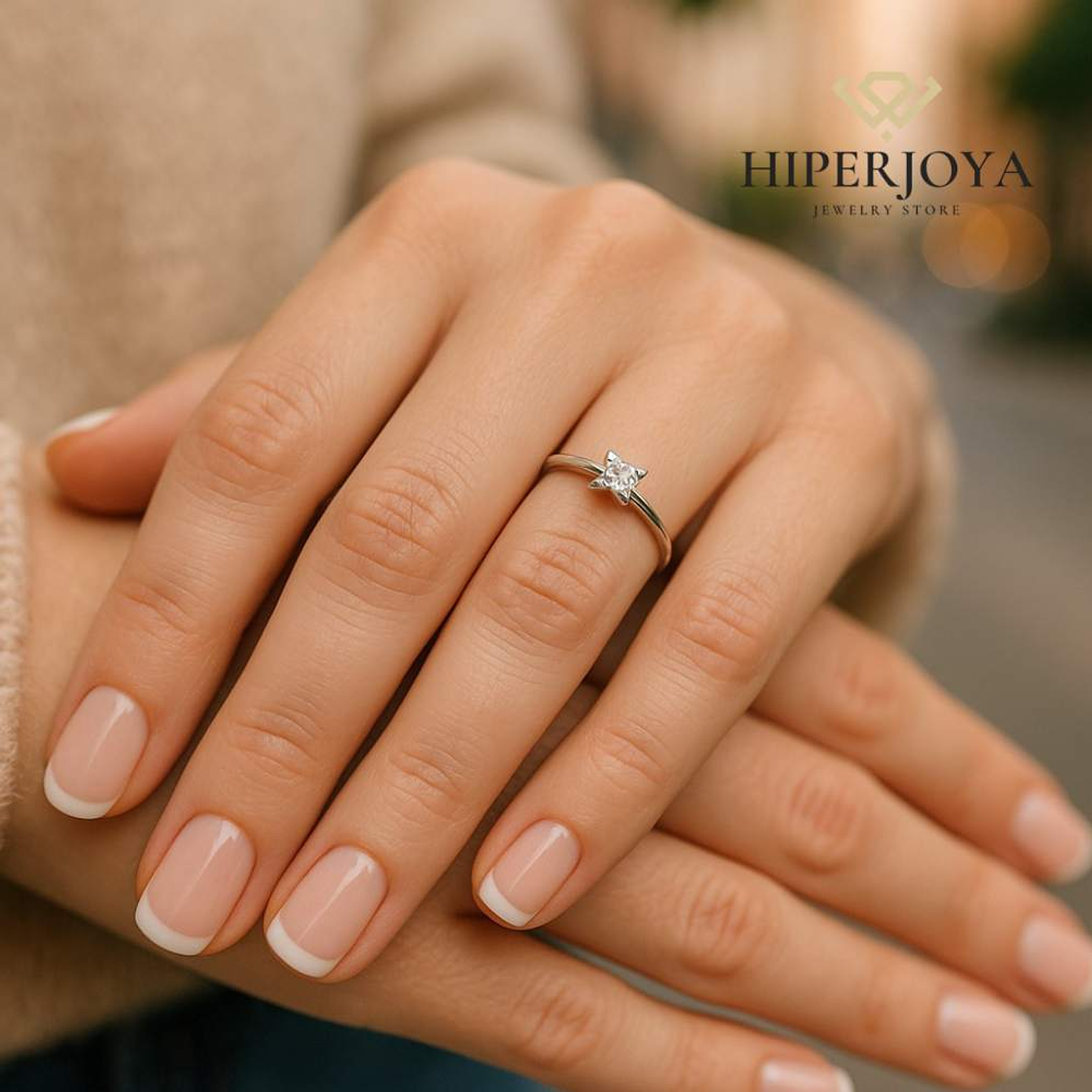 Anillo de compromiso Oro blanco 8