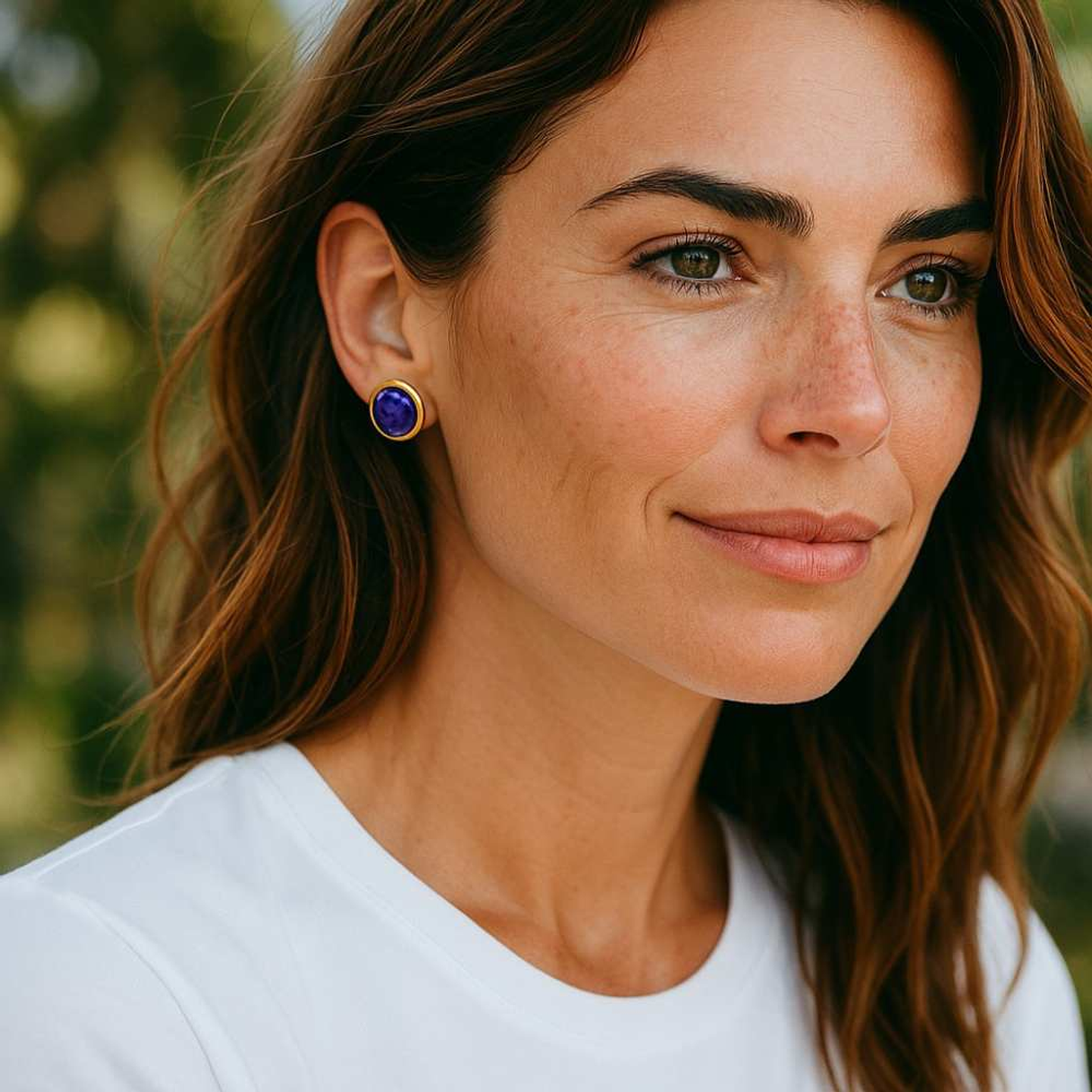 Pendientes de piedra natural amatista 3