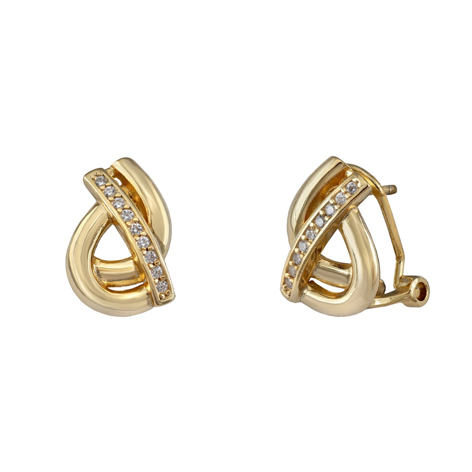 Pendientes dorados con cierre omega  1