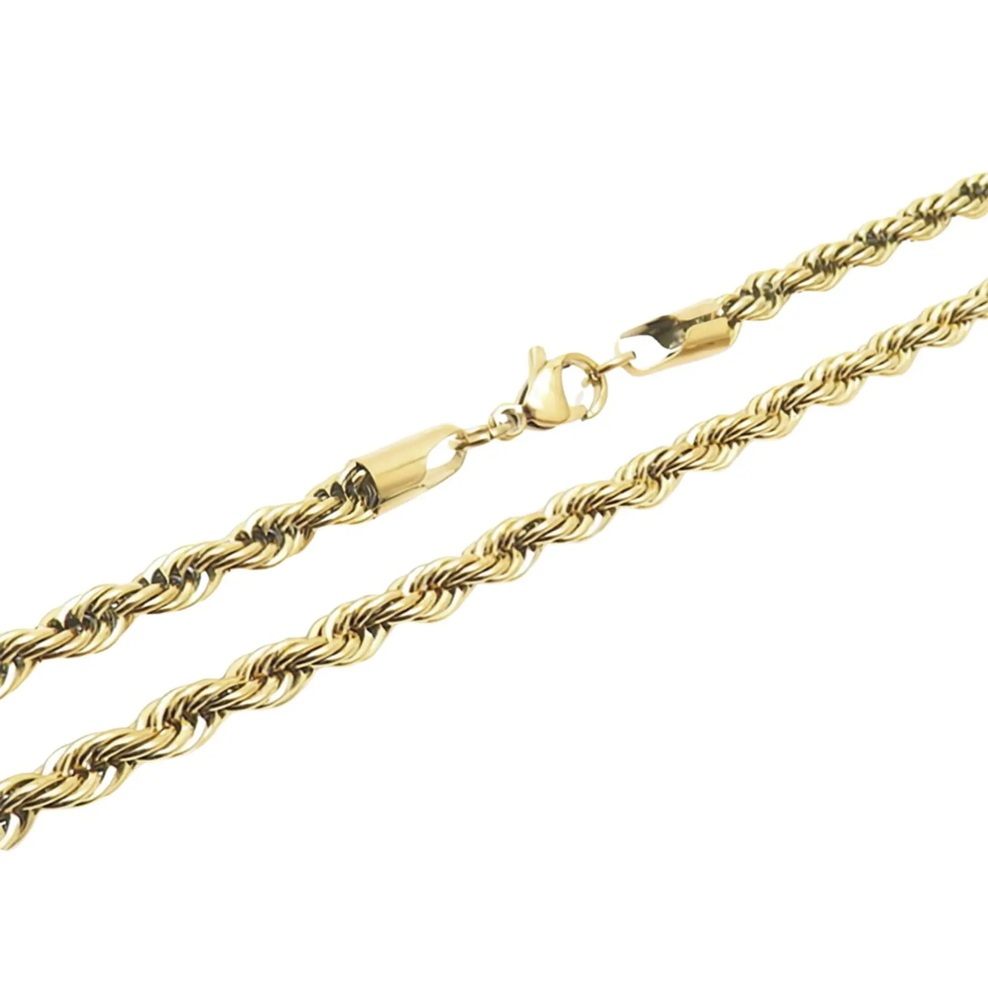 Cadena de hombre acero con baño de oro  1