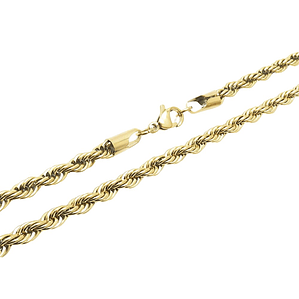 Cadena de hombre acero con baño de oro 