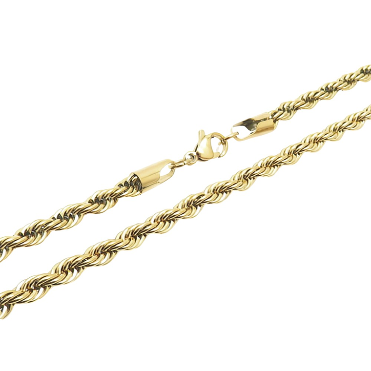 Cadena de hombre acero con baño de oro  1