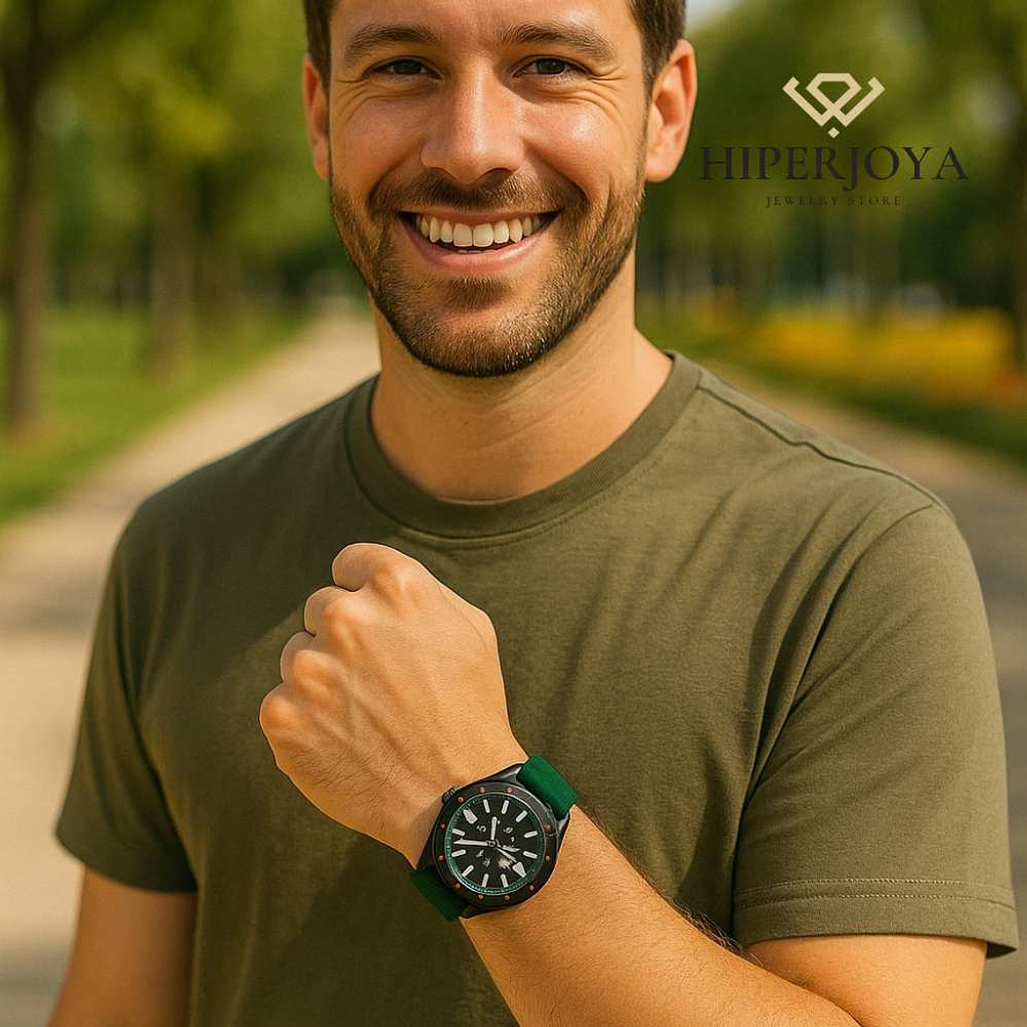 Reloj para hombre verde  2