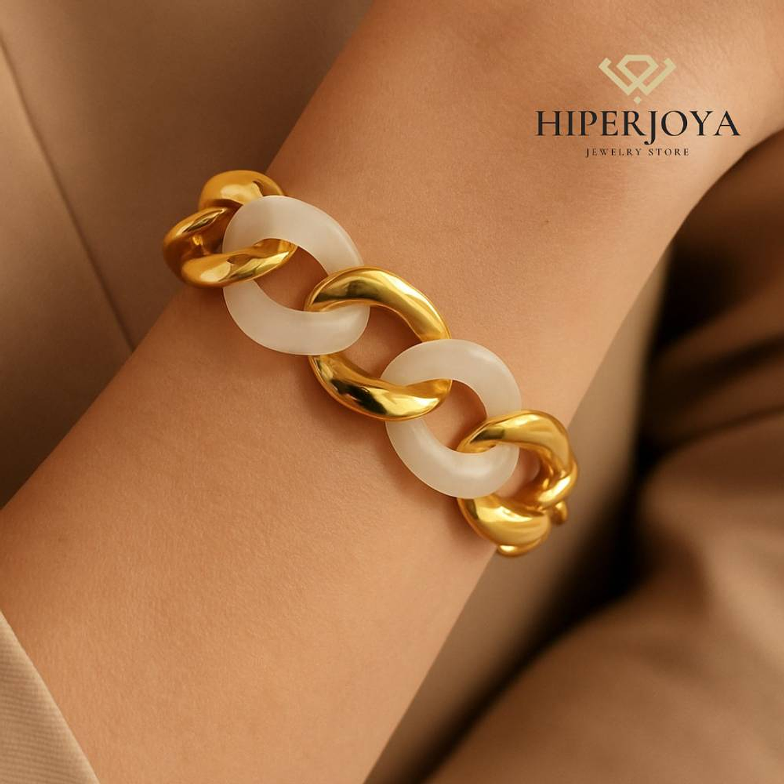 Pulsera acero barbado blanco  2