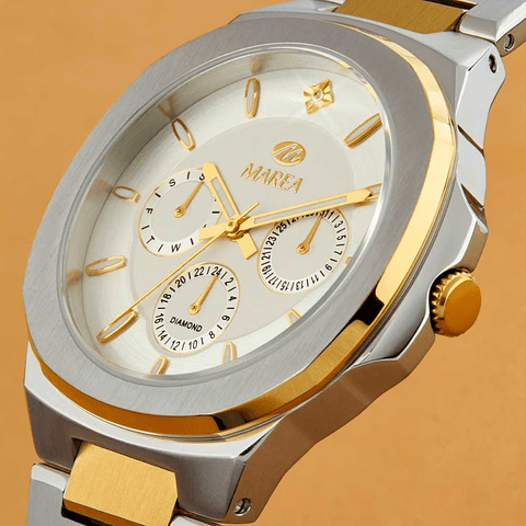 Reloj multifuncion bicolor para mujer