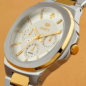 Reloj multifuncion bicolor para mujer