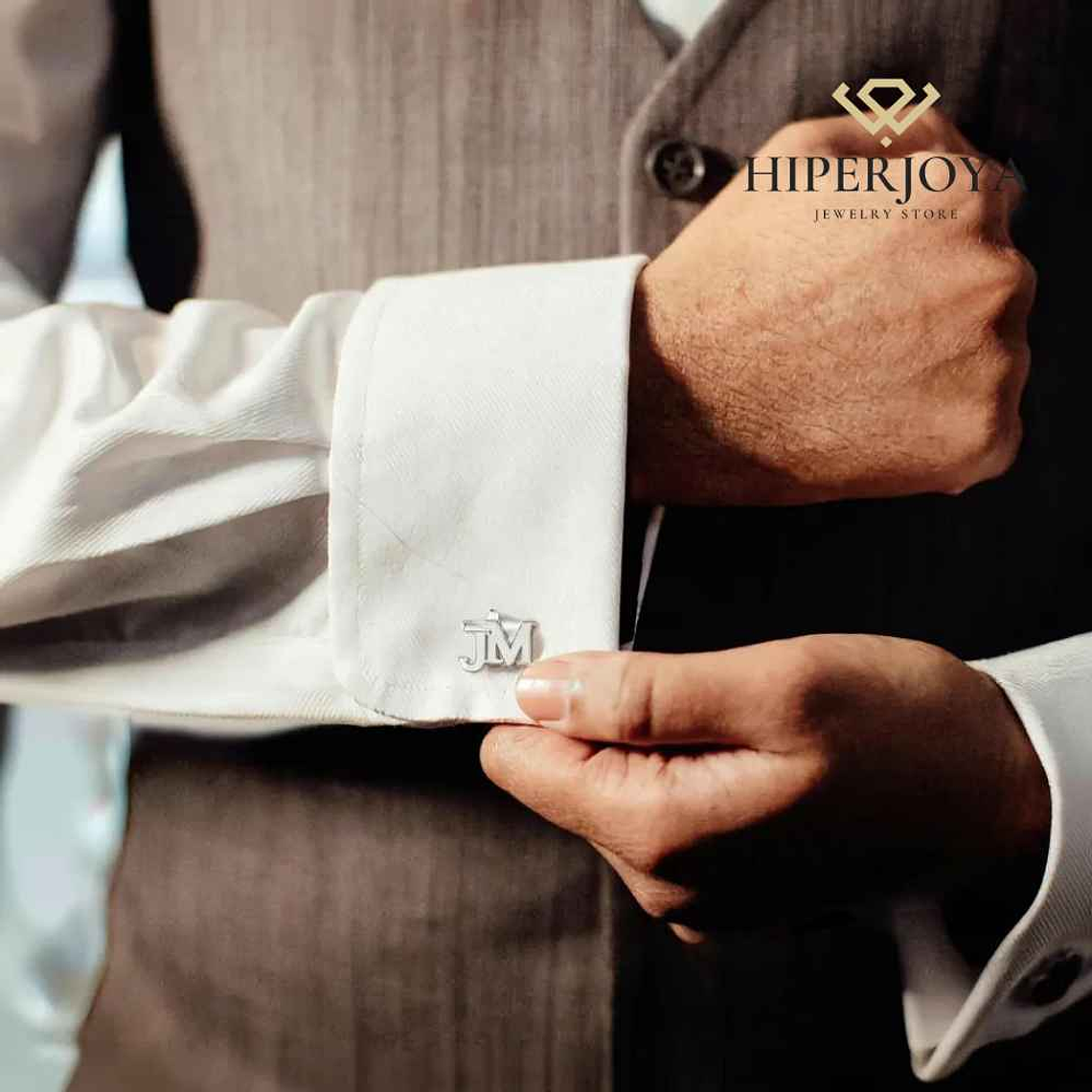 Gemelos personalizados iniciales plata 2