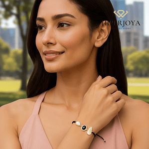 Pulsera de piedra natural madre perla y ónix