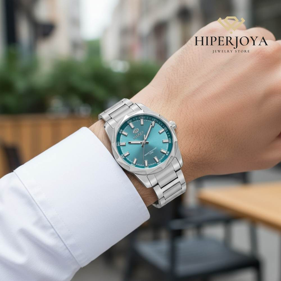 Reloj movimiento japonés de acero  1