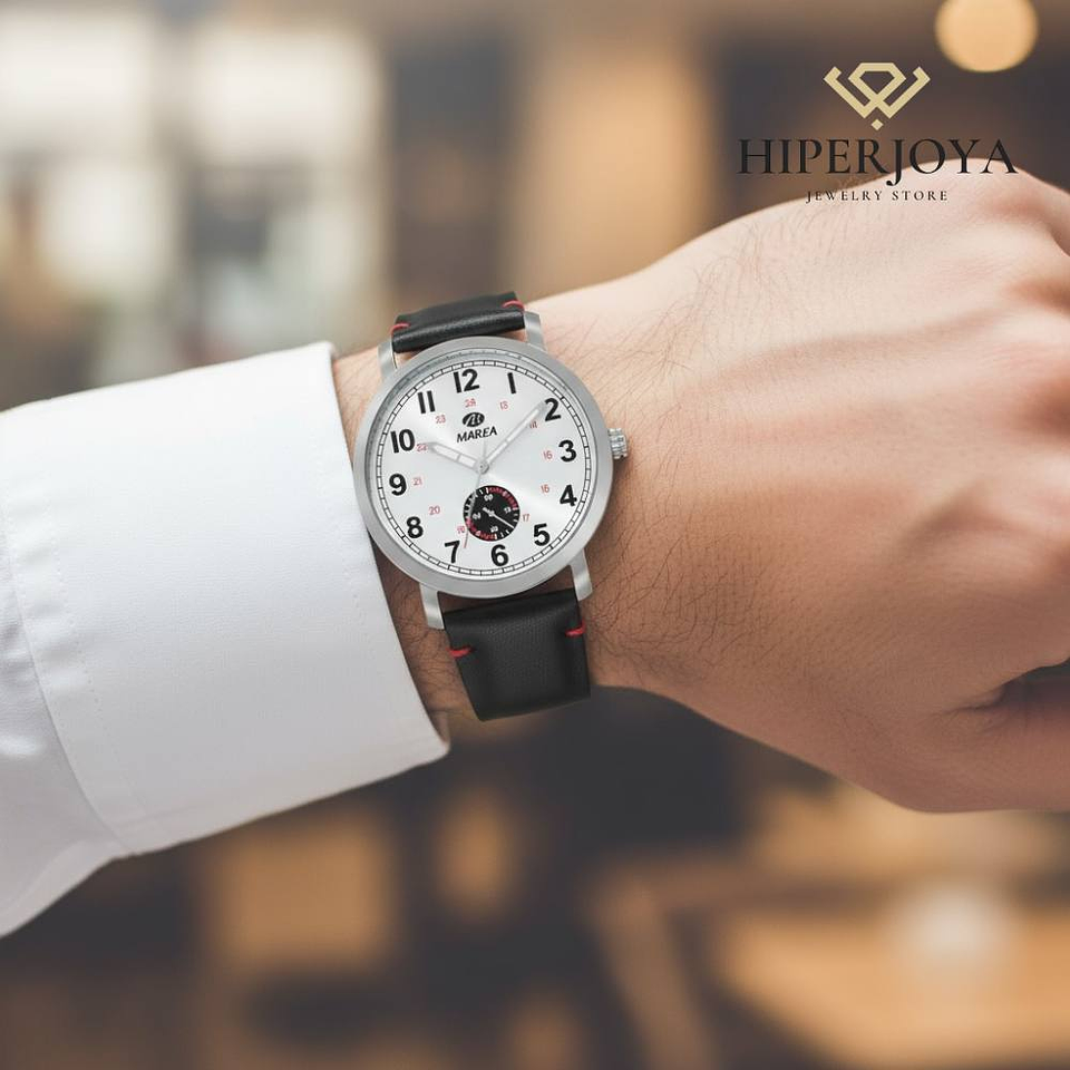 Reloj negro movimiento japonés tres agujas y cartera  1