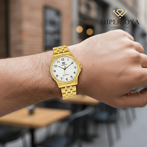 Reloj de acero chapado en oro 