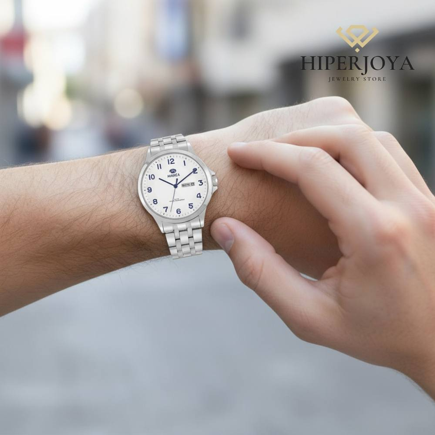 Reloj de acero tres agujas para caballeros  2