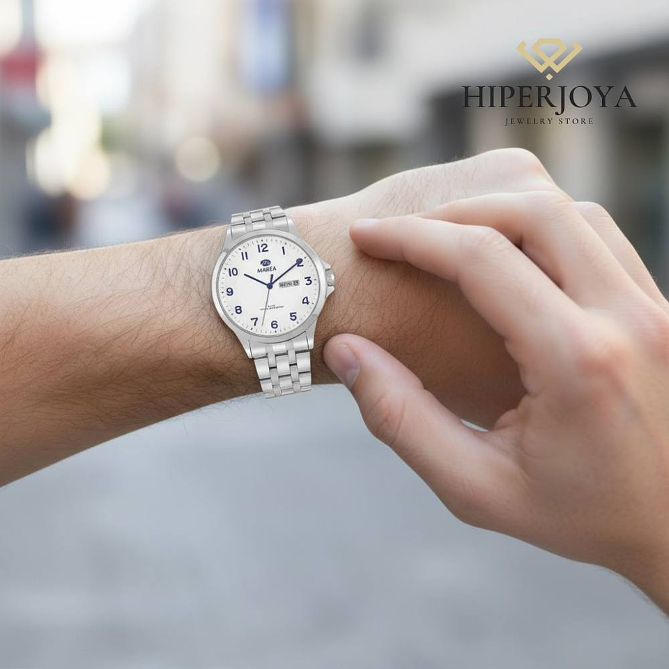 Reloj de acero tres agujas para caballeros  2