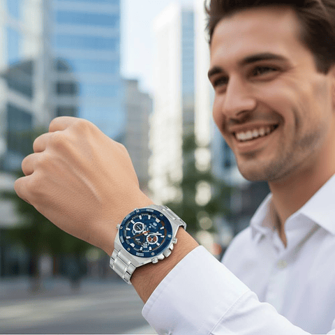 Reloj de acero crono steel caballero 