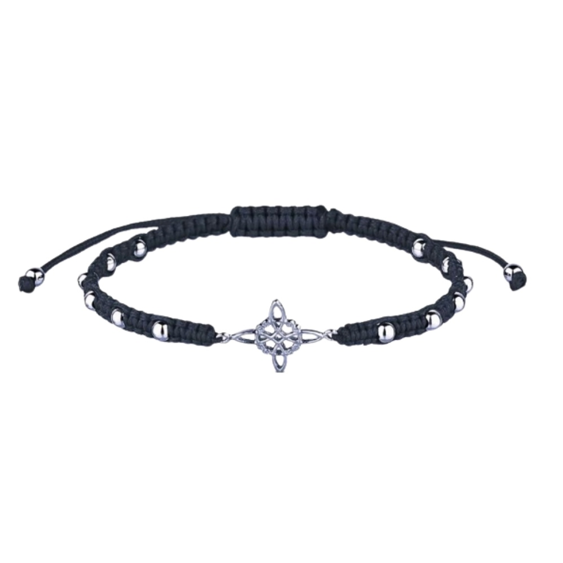 Pulsera de hilo negro con nudo de bruja  1