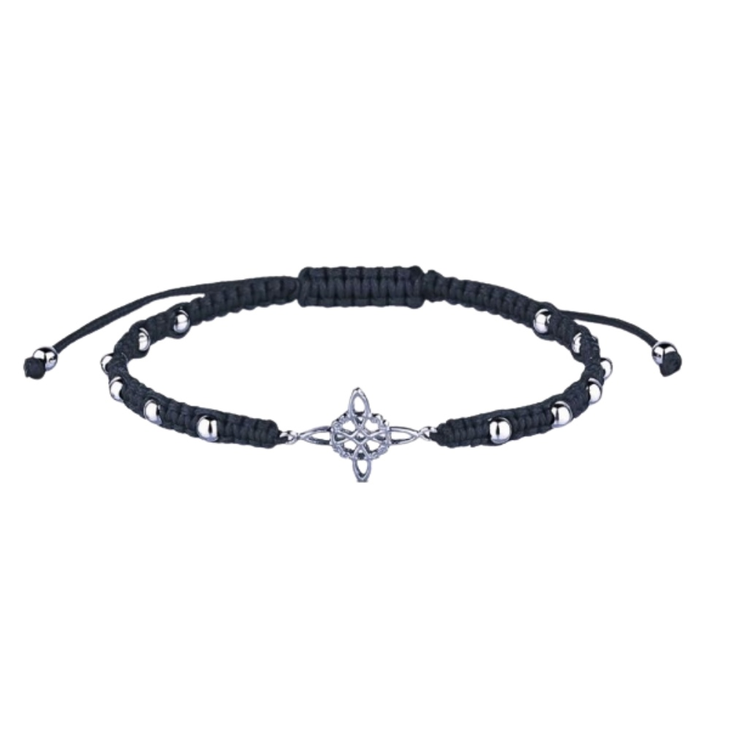 Pulsera de hilo negro con nudo de bruja  1