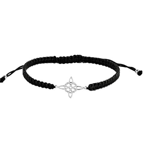 Pulsera de hilo y nudo de bruja 