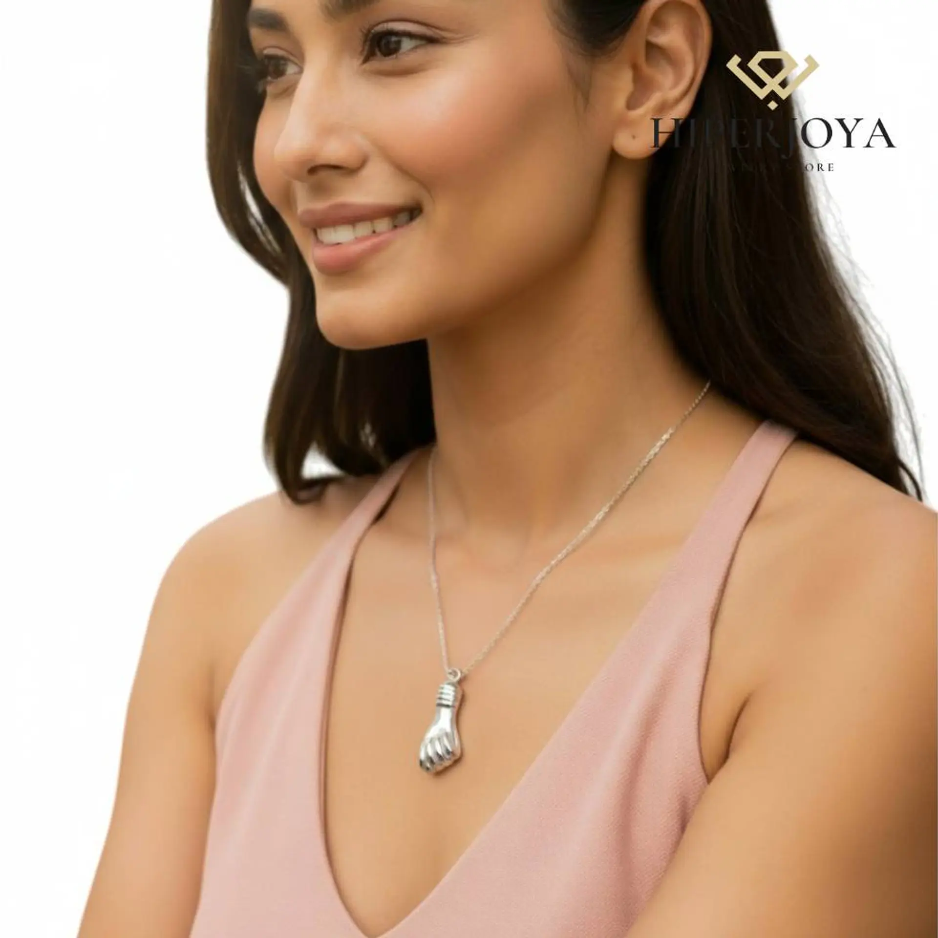Colgante higa plata de ley liso  2