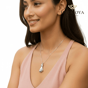 Colgante higa plata de ley liso 