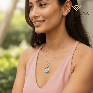 Colgante ojo turco con forma de estrella 