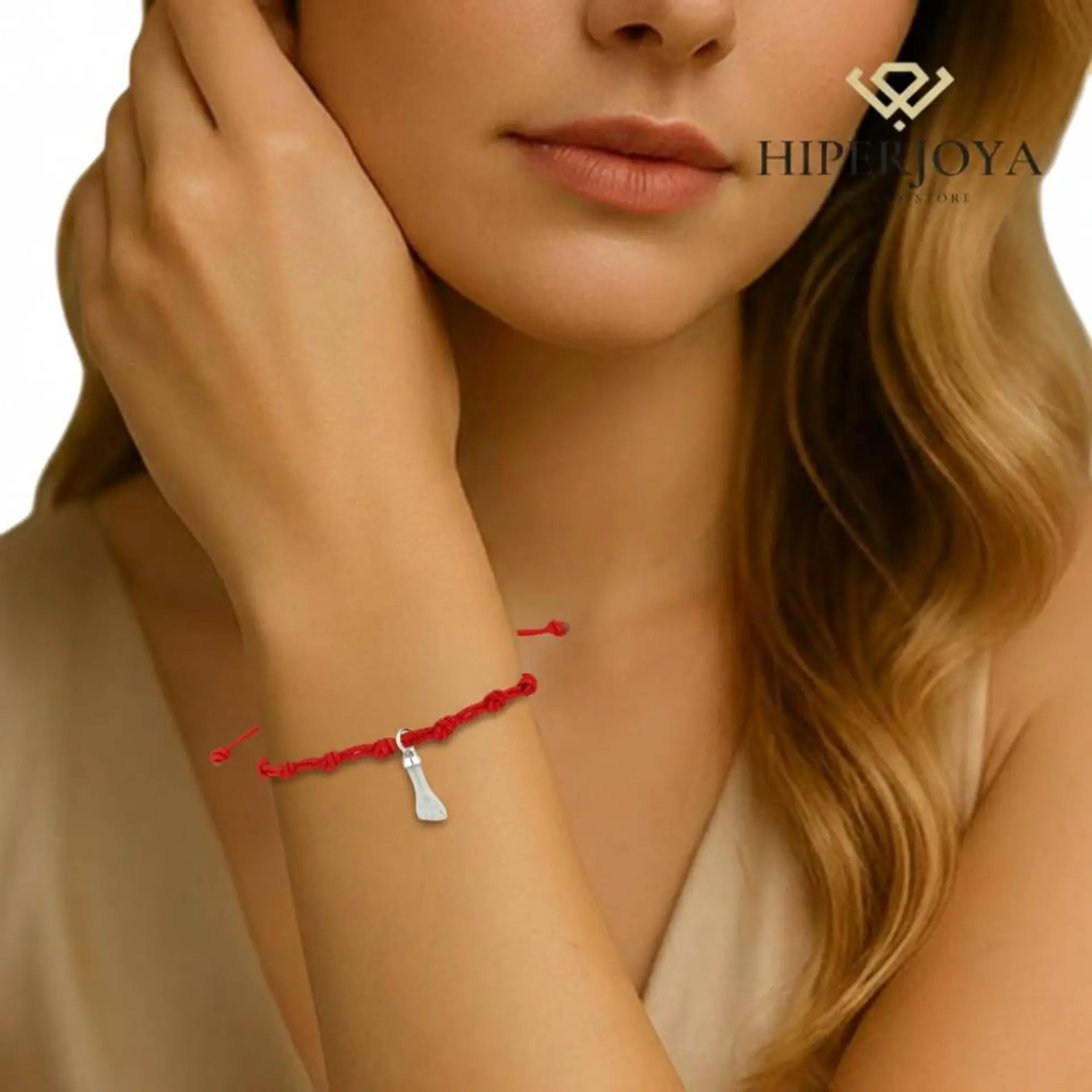 Pulsera de hilo rojo con higa de madreperla 2