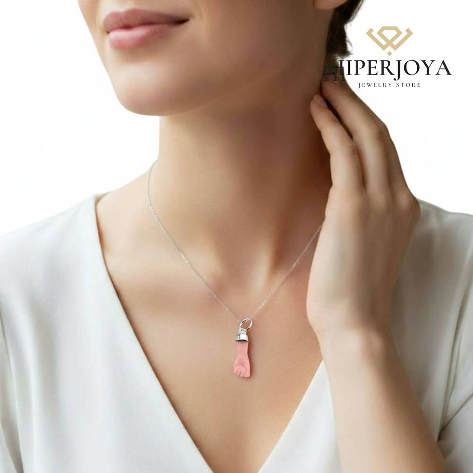 Colgante de higa color rosa  2