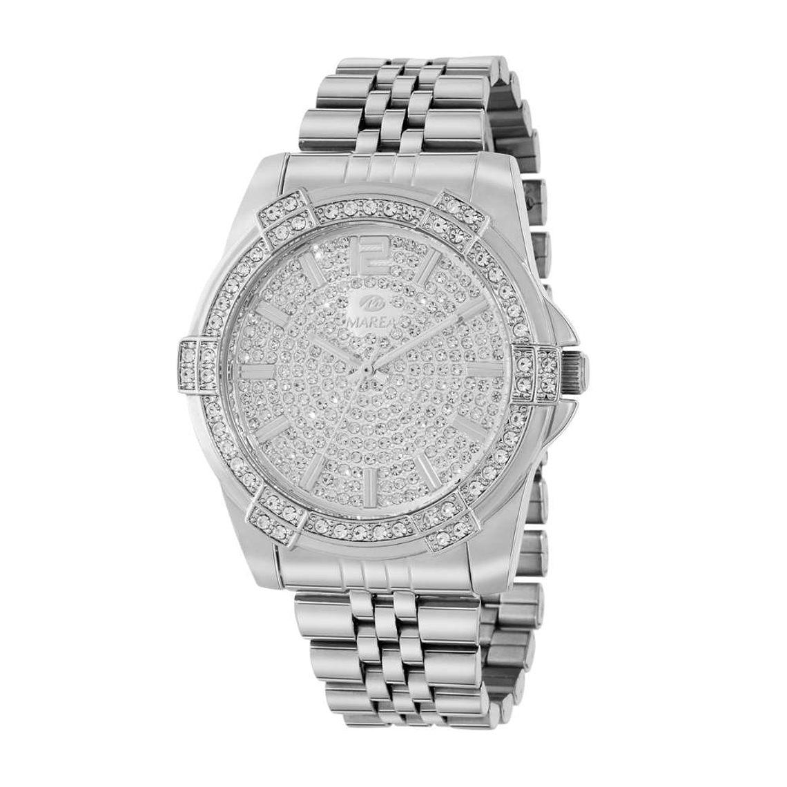 Reloj de hombre plateado con circonitas  1
