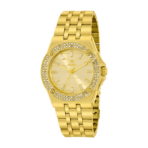 Reloj con esfera rodiada de circonitas 