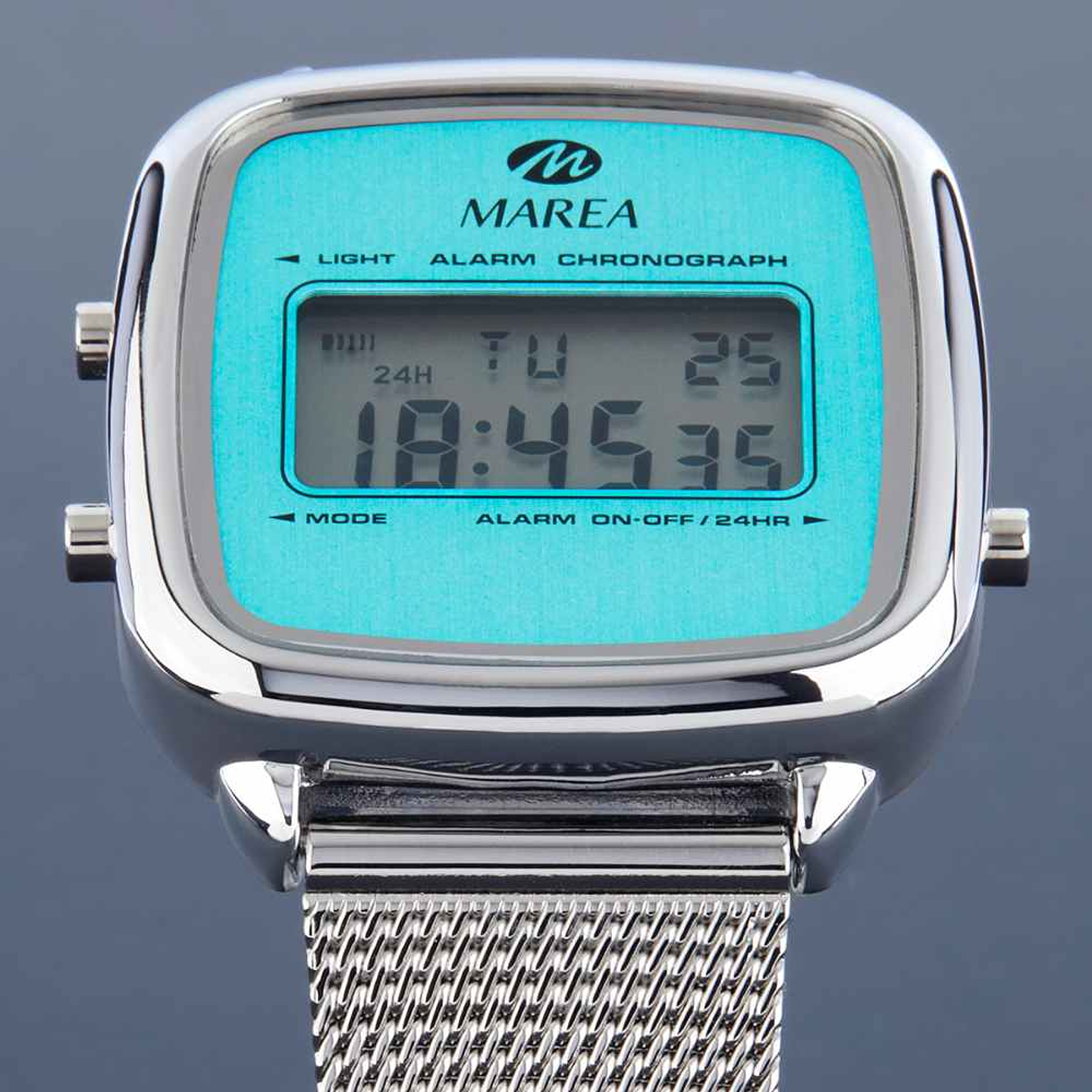 Reloj plateado digital para mujer  3