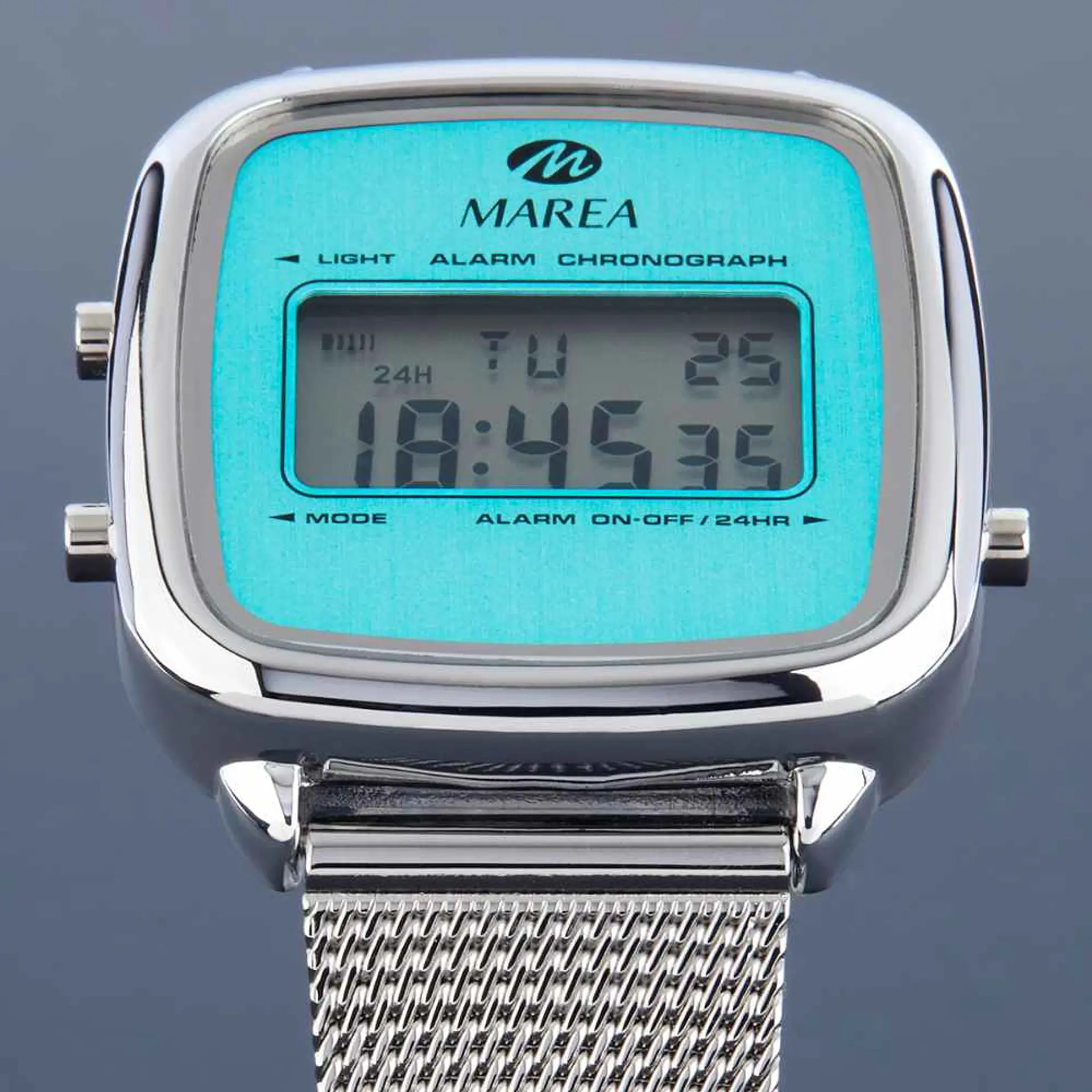 Reloj plateado digital para mujer  3