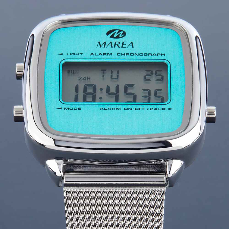 Reloj plateado digital para mujer  3