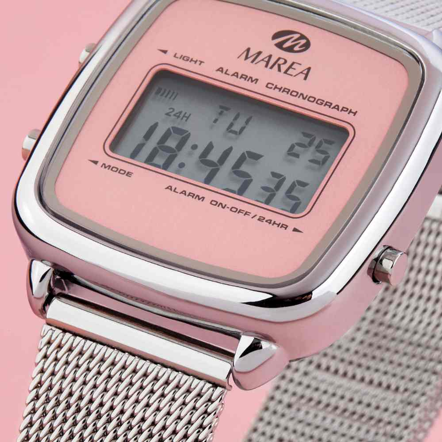 Reloj digital esfera rosa  2