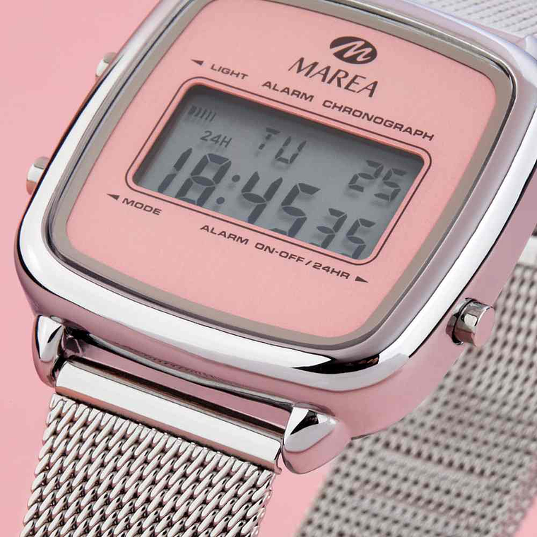 Reloj digital esfera rosa  2