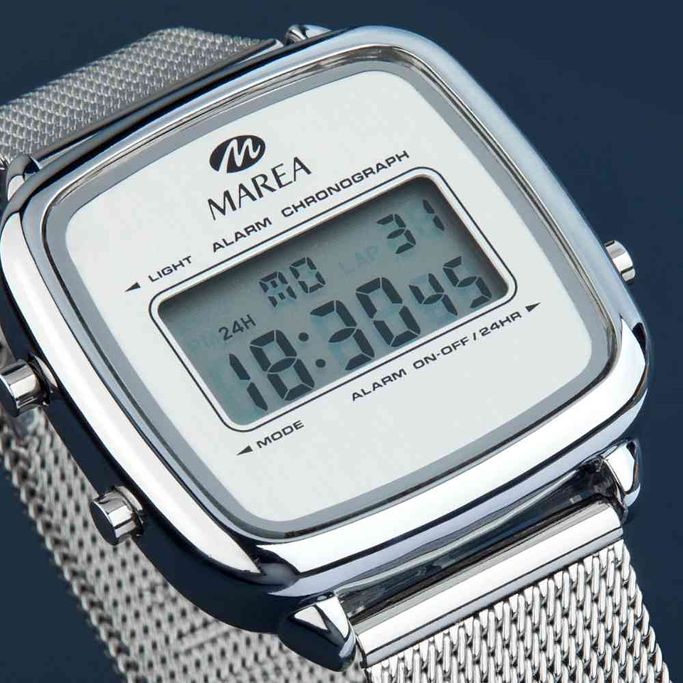 Reloj para mujer plateado digital  3