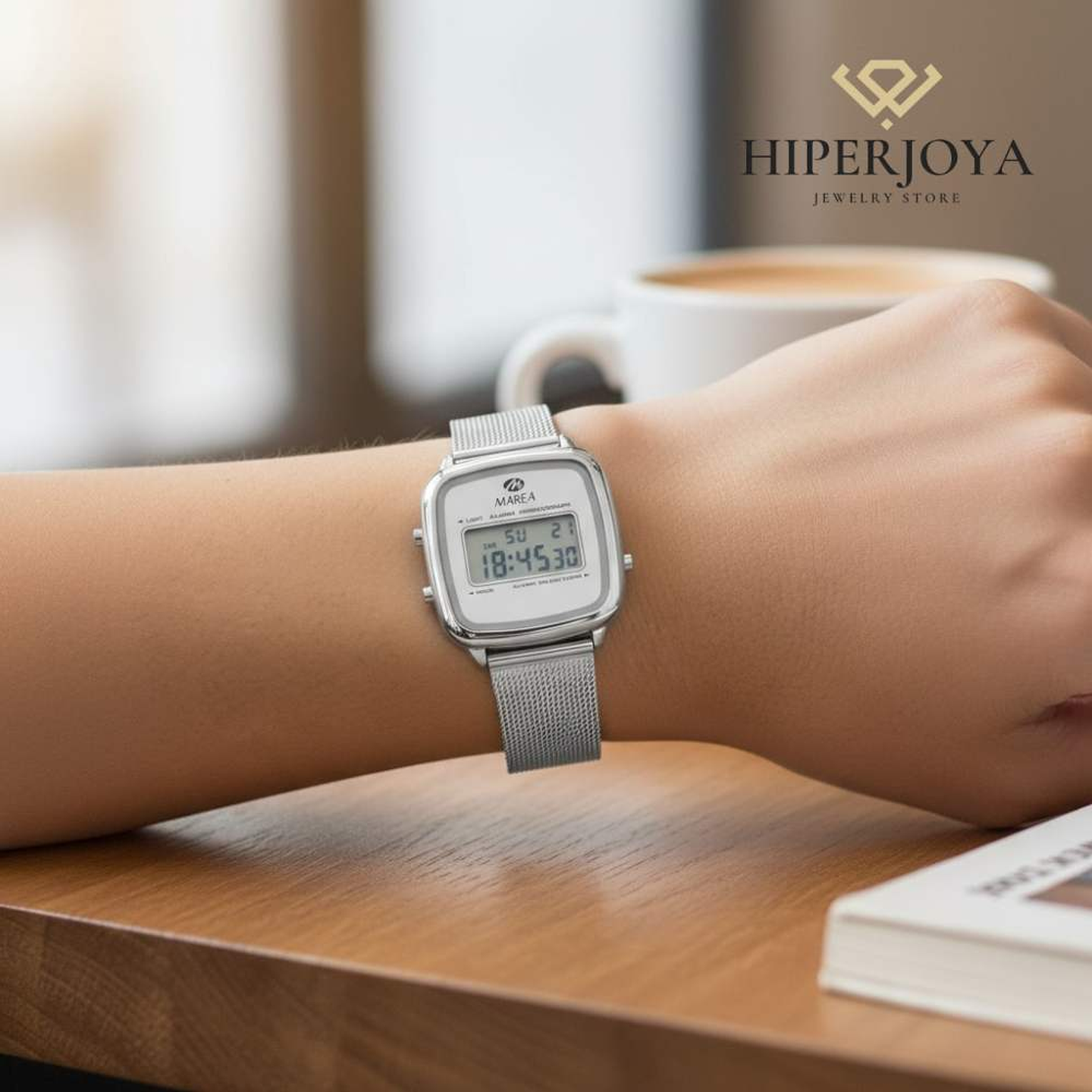 Reloj para mujer plateado digital  2